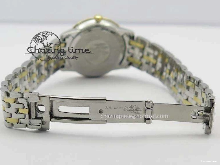 0111 De Ville 27mm SS YG Ladies MK 1:1 Best Edition White MOP Dial On SS Bracelet Ronda Quartz Sophisticated 8192